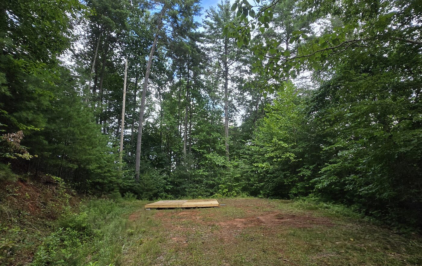 The open clearing at Blue Ridge 1, one of the three largest campsites at Cardinal Mountain Campground